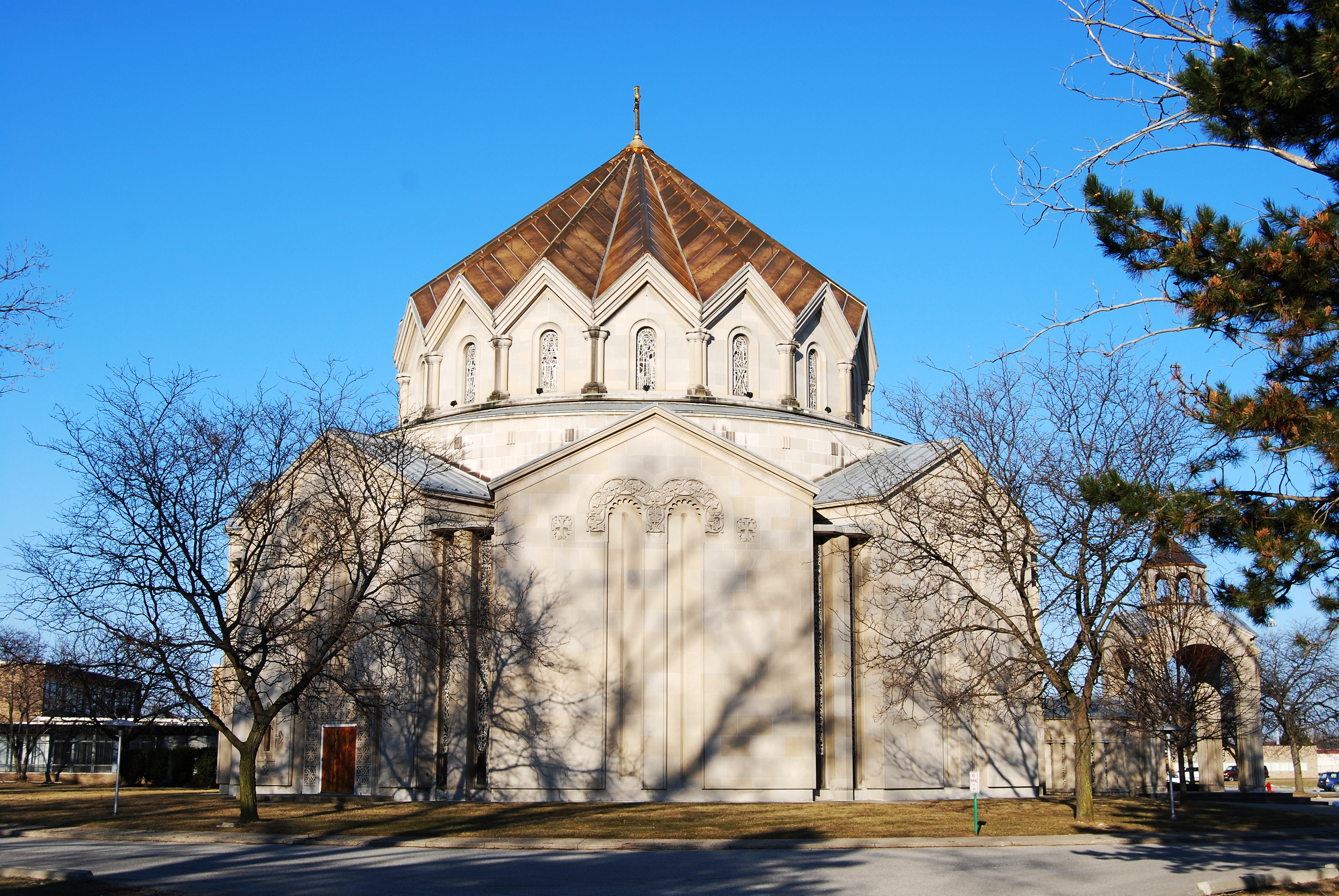 St. John Armenian Church, in Southfield, Michigan – one of numerous Armenian churches to be funded by the Manoogian family